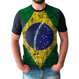 Camisa Camiseta Brasil Bandeira Masculina Seleção Brasileira 