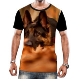 Camisa Camiseta Cachorros De Raça Pastor Alemão Capa Preta 1