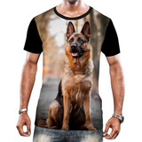 Camisa Camiseta Cachorros De Raça Pastor Alemão Capa Preta 6