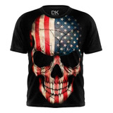 Camisa Camiseta Caveira Estados Unidos Skull Usa State Unite