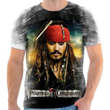 Camisa Camiseta Filme Piratas Do Caribe Jack Sparrow