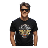 Camisa Camiseta Harley Davidson Black Big Trail Dry Fit Uv