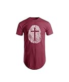 Camisa Camiseta Longline Estampa Digial Gospel Cristã (g, Vermelho Bordô)