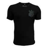 Camisa Casual Corinthians Algodão Preta Licenciada