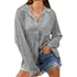Camisa Casual Elegante De Lapela De Mangas Compridas Com Lan