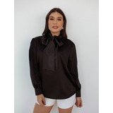 Camisa Cetim Feminina Com