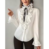 Camisa Chiffon Feminina Transparente