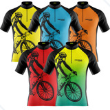 Camisa Cilcismo Masculino Pro Tour Bike Azul Camiseta Uv 50 