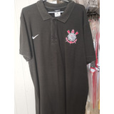 Camisa Corinthians Polo Preta - Tamanho G (74x55cm)