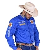Camisa Country Manga Longa Radade Brands Bordada Cowboy Texana (br, Alfa, M, Regular, Azul Royal)