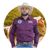 Camisa Country Masculina Cowboy 120x Rodeio Bordada Algodão