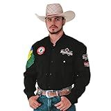 Camisa Country Radade Manga Longa Rodeio Cowboy Masculina (br, Alfa, P, Regular, Preta)