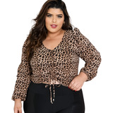 Camisa Cropped Crepe Duna