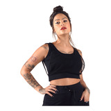 Camisa Cropped Regata Tela
