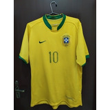 Camisa Da Seleção Brasileira Nike #10 Ronaldinho Gaúcho 