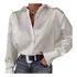 Camisa De Cetim Branca Feminina Elegante Tecido Suave Seda