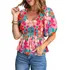 Camisa De Chiffon Elegante Para Mulheres Com Estampa Floral