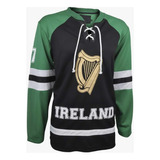 Camisa De Hockey  hóquei  Da Irlanda Preta E Verde Xl