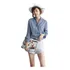 Camisa De Linho Feminina Tops Moda Coreana Blusa Manga