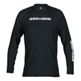 Camisa De Lycra Preta Manga Longa Proteção Uv Sea doo