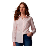 Camisa Dudalina Tricoline Regular Ou24 Rosa Claro Feminino