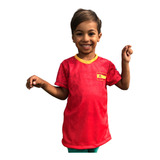 Camisa Espanha Infantil Juvenil Proteção Uv Dryfit Esportiva