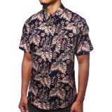 Camisa Estampada Casual Folhagem