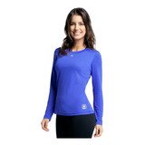 Camisa Feminina Azul Proteção Solar Uv 50 Segunda Pele Kanxa