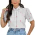 Camisa Feminina Bordada Coração Dk Outlet Manga Curta