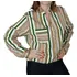 Camisa Feminina Listrada Social Manga Longa Botão Oversized