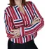 Camisa Feminina Listrada Social Manga Longa Botão Oversized