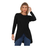 Camisa Feminina Manga Longa Blusa De Frio Transpassada Linda