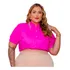 Camisa Feminina Manu Ellas Com Strass Plus Size Curta