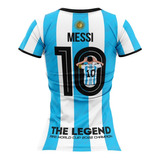 Camisa Feminina Messi Comemorativa Copa Do Mundo Argentina