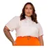 Camisa Feminina Plus Size Bordado Flor Manu Ellas