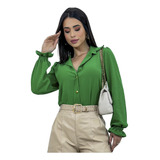 Camisa Feminina Social Manga