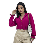 Camisa Feminina Social Manga