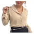 Camisa Feminina Social Manga Longa Tecido Duna Com Botões