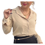 Camisa Feminina Social Manga