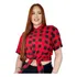 Camisa Feminina Xadrez Camisete Blusa Manga Curta