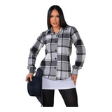 Camisa Feminina Xadrez Manga