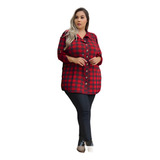 Camisa Feminina Xadrez Plus