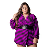 Camisa Feminina Xadrez Versatil