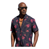 Camisa Floral Masculina Blusa Manga Curta Florida Conforto