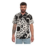 Camisa Florida Masculina Estampada Botão Praia Carnaval Luxo