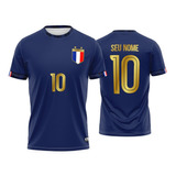 Camisa França Copa Do Mundo Personalizada Com Nome E Numero