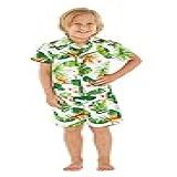 Camisa Havaiana De Luau Para Meninos Aloha  Conjunto De Cabana Em Brinquedo Tropical Vintage  Bird Of Paradise White  2