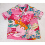 Camisa Infantil Estampada Com Bolsos Ralph Lauren Original