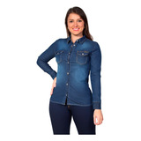 Camisa Jeans Feminina Social