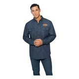 Camisa Jeans Masculina Harley